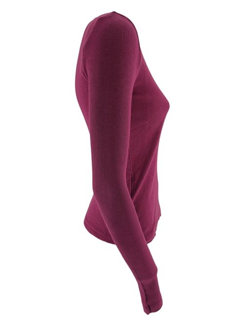 t-shirt donna a costine bordeaux Velvet | BAYLER05MERLOT