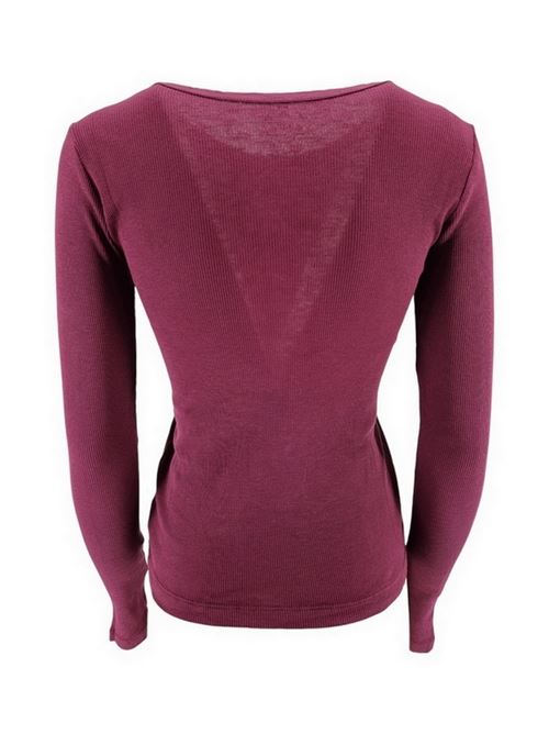 t-shirt donna a costine bordeaux Velvet | BAYLER05MERLOT